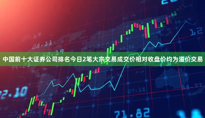 中国前十大证券公司排名今日2笔大宗交易成交价相对收盘价均为溢价交易