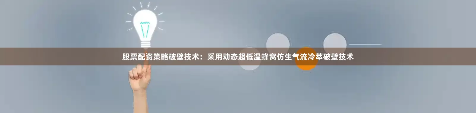股票配资策略破壁技术：采用动态超低温蜂窝仿生气流冷萃破壁技术